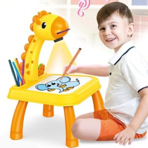 Brinquedo Educativo Infantil | Mesa de Desenho Com Mini Projetor de Led