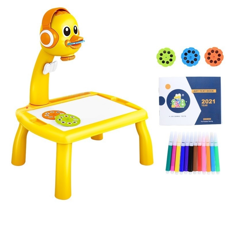 Brinquedo Projetor Mesa 4 Em 1 Desenho Pintar Infantil Led